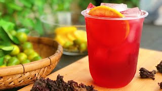 របៀបធ្វើតែម្ជូរព្រឹក  how to make rosella tea  NL Cooking [upl. by Toiboid32]