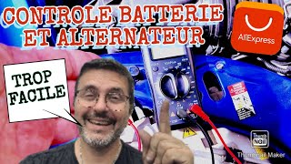 CONTROLE BATTERIE ET ALTERNATEUR AVEC UN MULTIMETRE [upl. by Bouchier]