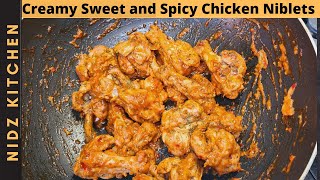 Creamy Sweet and Spicy Niblets Recipe by Nidz Kitchen  Easy Chicken Niblets Recipe [upl. by Desi822]