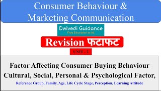 Factors affecting Consumer buying behaviour Cultural Social Personal Psychological cbmc [upl. by Annawik]