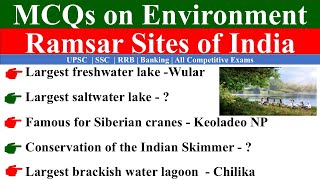 MCQs on Ramsar Sites [upl. by Pachston]