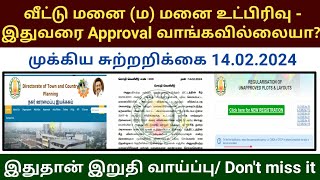 Unapproved plot layout important circular 2024  வீட்டு மனை Approval வாங்க இறுதி வாய்ப்பு DTCP CMDA [upl. by Janetta]