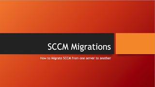 SCCM Migration  Part 1 [upl. by Colpin987]