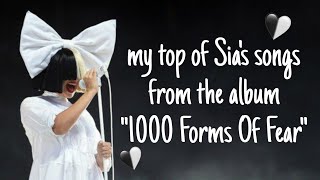 my top of Sias songs from the album quot1000 Forms Of Fearquot [upl. by Niltiac]