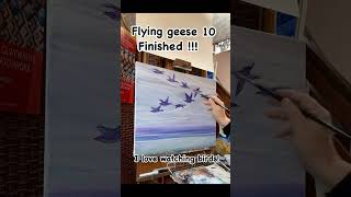 Flying geese 10 artinprogress oilpaintingart oilartist painting oilpainting oilartist paint [upl. by Dirfliw]