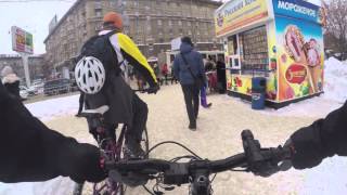 Winter cycling in Novosibirsk Siberia Russia [upl. by Aciemaj]