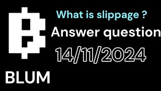 BLUM what is slippage 14 November 2024 [upl. by Aneladdam]