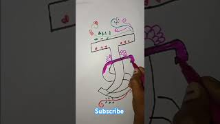 JS text art subscribe easydrawing singapengal youtubeshorts ❤️♥️🎨💐💇♥️😊 [upl. by Suelo]