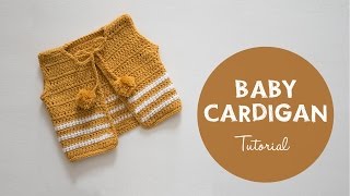 How To Make A Cute And Easy Baby Cardigan  Croby Patterns [upl. by Eenaej626]