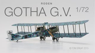 Roden Gotha GV Night Bomber in 172  Stopmotion assembling [upl. by Bornie171]