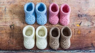 FAST Crochet Baby Booties BEGINNER Friendly EASY Tutorial [upl. by Orpheus]