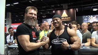 karachoSPORTS IFBB Pro Phil Heath and the Viking on FIBO 2014 [upl. by Pry322]