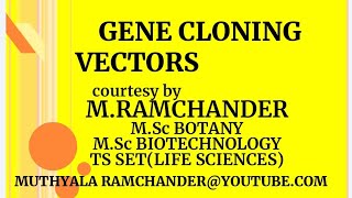 Telugu gene cloning vectors [upl. by Castro]