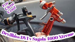 Sagola 4600 DVR v Devilbiss DV1 C2 Clear For Clear Coat [upl. by Huttan892]