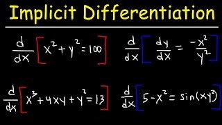 Implicit Differentiation [upl. by Ayekim]