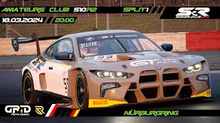 SIMRACEPL  Amateurs Club S10 R2  Nürburgring  Split 1  BMW M4 GT3 [upl. by Macnamara]