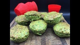 Muffins med blomkål og spinat  En airfryer opskrift [upl. by Grantham540]