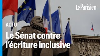 Écriture inclusive  le Sénat adopte une proposition de loi pour l’interdire [upl. by Adiana]