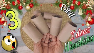 💥3 Preciosas Ideas NAVIDEÑAS🎄con Simples ROLLOS DE PAPEL HIGIÉNICO 🧻Más bello y Fácil Imposible 😱 [upl. by Drarrej]