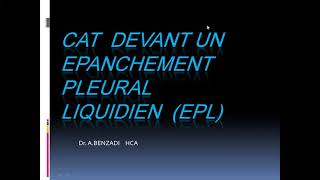 10CAT devant un épanchement pleural liquidien EPL Dr Benzadi HCA  Pneumo [upl. by Elfie]