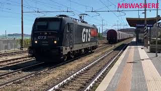 TRENI Regresso ferroviario GTS E494254 carri Ermewa  Falconara Marittima HD [upl. by Eugor887]