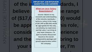 What are Your Salary Expectations Best Answer to This Important Job Interview Question [upl. by Berlinda]