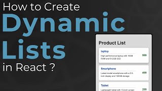 Create Dynamic Lists in React  09 [upl. by Ahseele261]