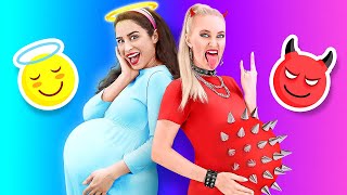 GOOD PREGNANT VS BAD PREGNANT  Funny Pregnant Situations by 123 GO [upl. by Debi]