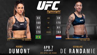 Norma DUMONT vs Germaine DE RANDAMIE Full FIGHT UFC [upl. by Torres537]