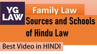 Sources and Schools of Hindu Law  Family Law [upl. by Airdnek]