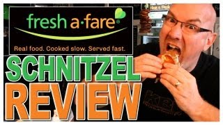 fresh afare Schnitzel on a Bretzel Bun with Mushroom Sauce and Grill Veggies Review [upl. by Spanos]