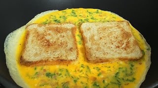 Crispy Breakfast Sandwich  How to make Delicious One Pan Egg Toast 5 minutes recipe [upl. by Mackintosh406]