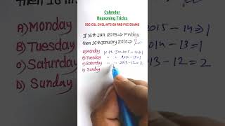 Calender Tricks  Calender Reasoning Tricks Reasoning Tricks SSC CGL RRB NTPC Exams shorts [upl. by Eilsehc]