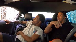 OPENING MY BROTHERS WINDOW WHILE GOING THROUGH THE CARWASH PRANK HILARIOUS [upl. by Latton10]