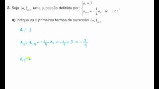 Sucessão por recorrência  calcular termos [upl. by Wagner]