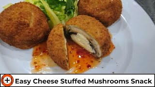 Cheese Stuffed Fried Mushrooms  Recipes Live [upl. by Ecnirp]