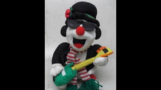 Christmas Shaky Blues Pals Animated Snowman Rock amp Roll Guitar Sounds amp Movement [upl. by Yelahs]