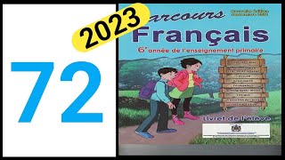 parcours français 6 ème année primaire page 72 évaluation 2023 [upl. by Eidnac]