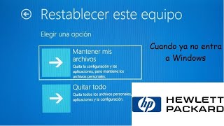 Restaurar Sistema Operativo a su Estado de Fábrica LAPTOP HP [upl. by Ynnaffit66]