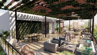 Rooftop Lounge Restaurant  Interior Design [upl. by Sylvester]