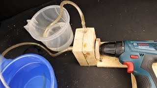 Drill Powered Mini Wooden centrifugal pump DIY [upl. by Daniela]