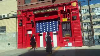 Passing by FDNY Engine 44 station 92224 [upl. by Mannos421]