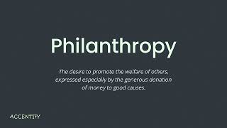 Philanthropy Pronunciation and Meaning [upl. by Rebmat]