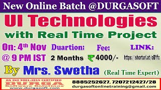 UI TECHNOLOGIES Online Training  DURGASOFT [upl. by Abott]