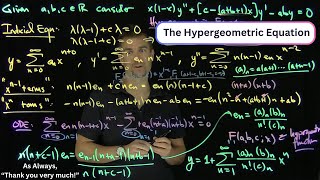 Hypergeometric Functions [upl. by Salta]