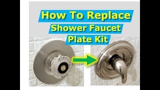 DIY How to Replace Shower Faucet Trim Plate and Handle Moen [upl. by Reteip]