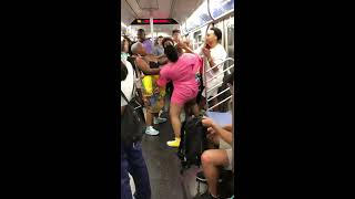 NYC Subway Fight between two women on uptown N train  August 25 2018 [upl. by Chesney750]