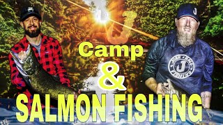 Salmon fishing Camping amp Cooking [upl. by Katharine443]