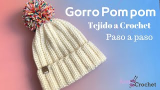 GORRO FÁCIL A CROCHET  Paso a paso  principiantes  Anncrochet [upl. by Nahtnahoj]