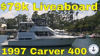 Sold  79900  1997 Carver 400 Cockpit Motor Yacht For Sale [upl. by Yggam2]